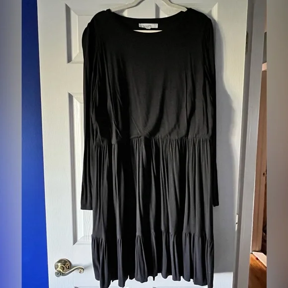 LOFT | Dresses | Loft Black Long Sleeve Jersey Dress Xxl | Poshmark